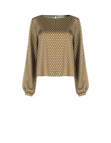 Blouse ample en satin à motif géométrique Rinascimento