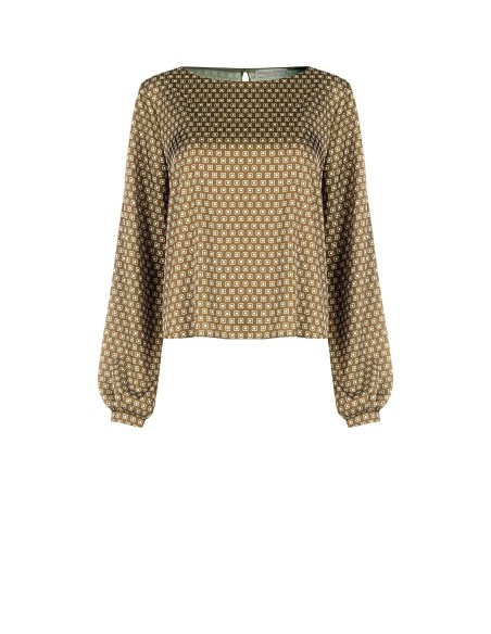 Blouse ample en satin à motif géométrique Rinascimento