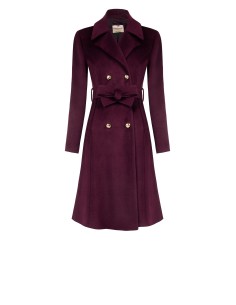 Manteau long en velours avec boutons siglés et ceinture assortie Rinascimento 2