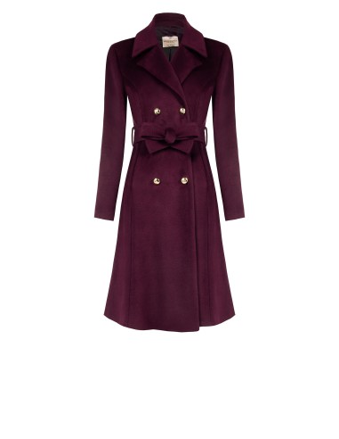 Manteau long en velours avec boutons siglés et ceinture assortie Rinascimento