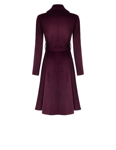 Lange velours jas met logoknopen en bijpassende ceintuur van Rinascimento