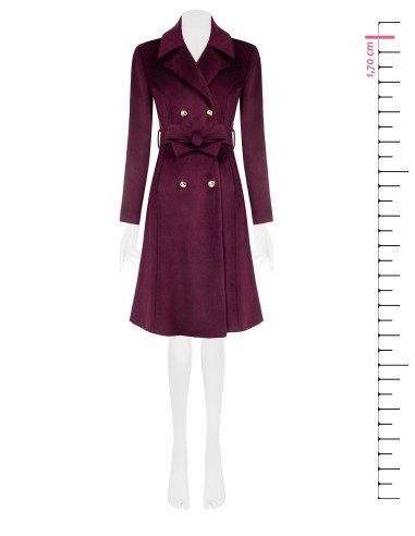 Manteau long en velours avec boutons siglés et ceinture assortie Rinascimento