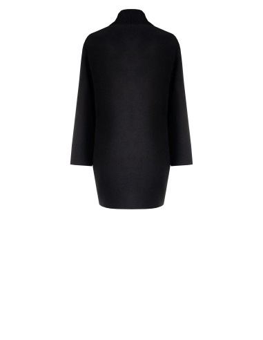 Manteau mi-long oversize en velours avec col en maille Rinascimento