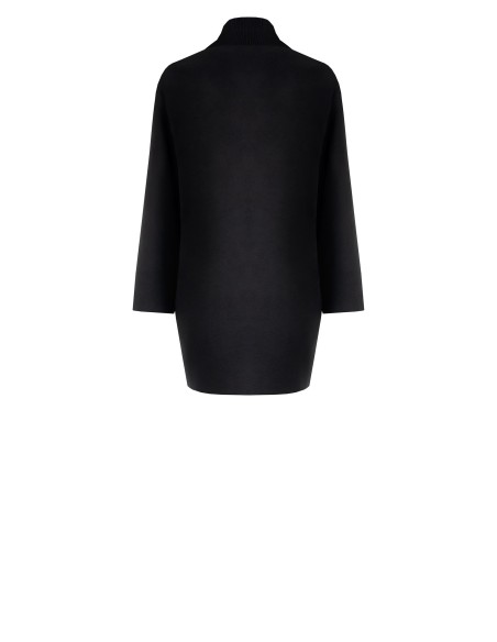 Manteau mi-long oversize en velours avec col en maille Rinascimento