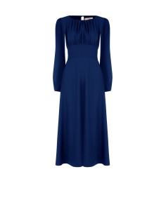 Robe midi en tissu fluide avec encolure surpiquée Rinascimento 2