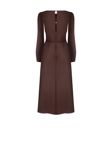 Robe midi en tissu fluide avec encolure surpiquée Rinascimento