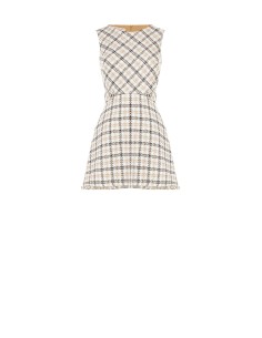 Robe courte trapèze en tweed avec boutons logo RR et bas effiloché Rinascimento 2
