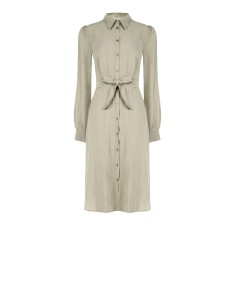 Robe-chemise midi en tissu léger mélangé de viscose avec ceinture assortie Rinascimento 2