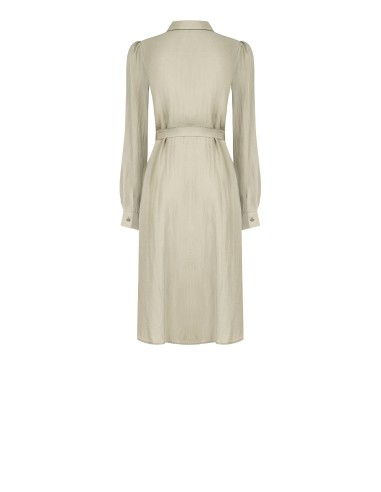 Robe-chemise midi en tissu léger mélangé de viscose avec ceinture assortie Rinascimento