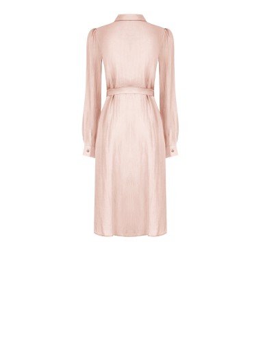Robe-chemise midi en tissu léger mélangé de viscose avec ceinture assortie Rinascimento