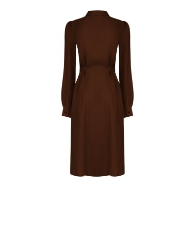Robe-chemise midi en tissu léger mélangé de viscose avec ceinture assortie Rinascimento