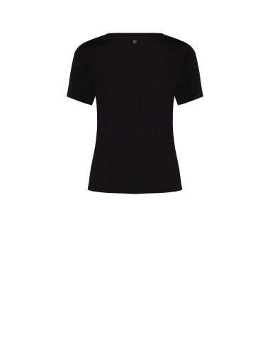 Regular T-shirt van katoen met strass en ronde hals van Rinascimento