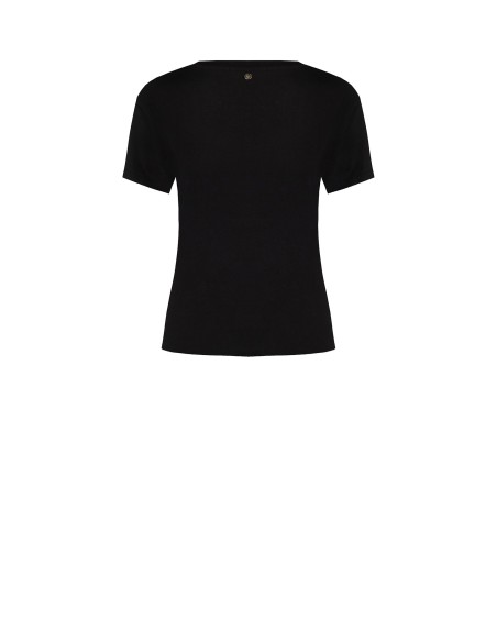 Regular T-shirt van katoen met strass en ronde hals van Rinascimento