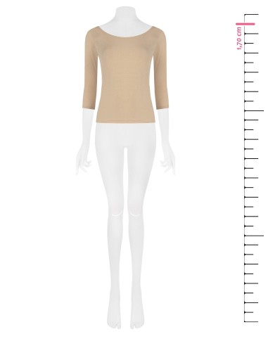 T-shirt ajusté en viscose ultralégère à manches 3/4 Rinascimento