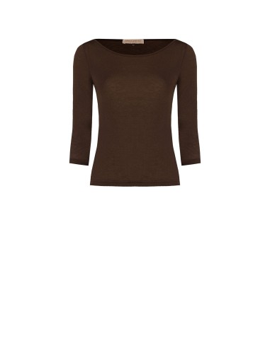 T-shirt ajusté en viscose ultralégère à manches 3/4 Rinascimento