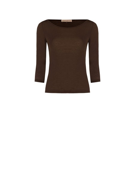 Aansluitend T-shirt van ultralichte viscose met 3/4-mouwen Rinascimento