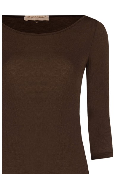 T-shirt ajusté en viscose ultralégère à manches 3/4 Rinascimento
