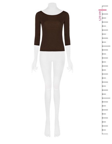 T-shirt ajusté en viscose ultralégère à manches 3/4 Rinascimento