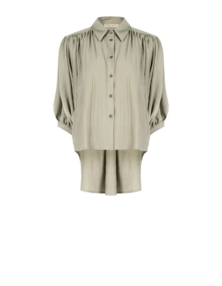 Ruimvallende blouse van lichte viscosemix met vleermuismouwen Rinascimento