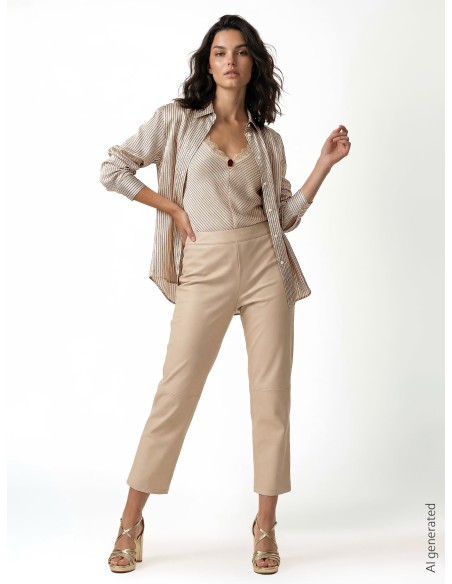 Blouse fluide en mélange de viscose à effet légèrement froissé Rinascimento