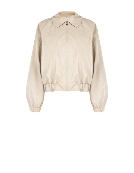Blouson bomber en similicuir à effet légèrement froissé Rinascimento