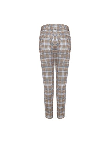 Pantalon droit à motif prince-de-galles avec bouton assorti et poches Rinascimento