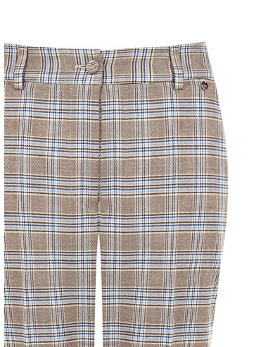 Pantalon droit à motif prince-de-galles avec bouton assorti et poches Rinascimento