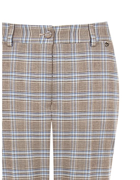 Pantalon droit à motif prince-de-galles avec bouton assorti et poches Rinascimento