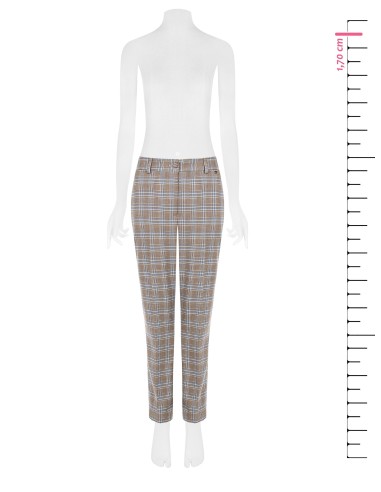Pantalon droit à motif prince-de-galles avec bouton assorti et poches Rinascimento
