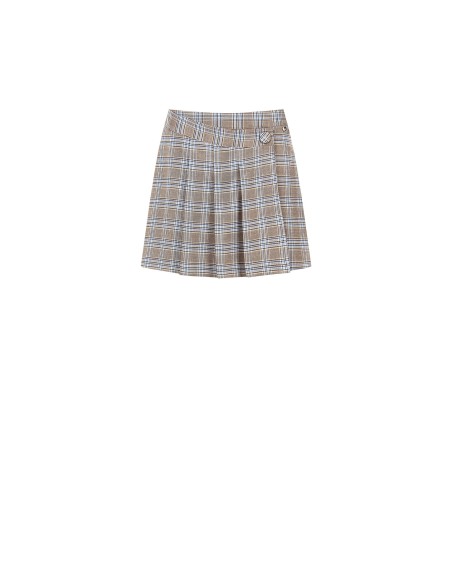 Jupe-culotte courte à motif prince-de-Galles et plis sur le devant Rinascimento