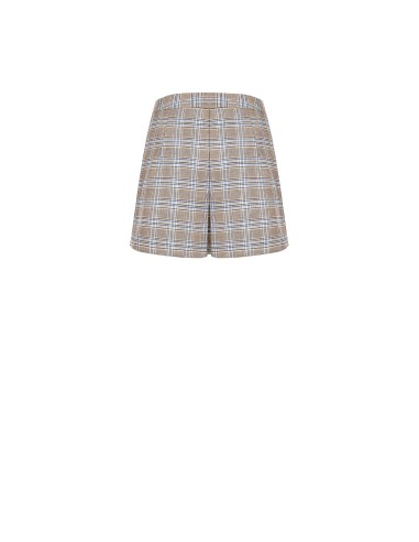 Jupe-culotte courte à motif prince-de-Galles et plis sur le devant Rinascimento