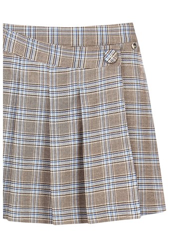 Jupe-culotte courte à motif prince-de-Galles et plis sur le devant Rinascimento