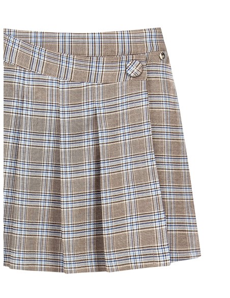 Jupe-culotte courte à motif prince-de-Galles et plis sur le devant Rinascimento