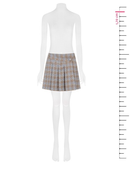 Jupe-culotte courte à motif prince-de-Galles et plis sur le devant Rinascimento
