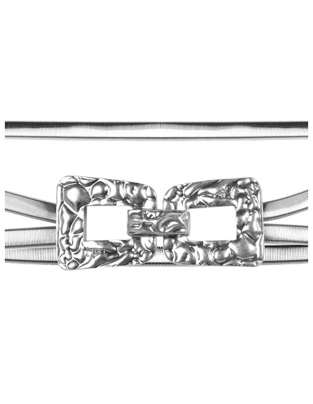 Ceinture élastique en métal avec boucle martelée Rinascimento