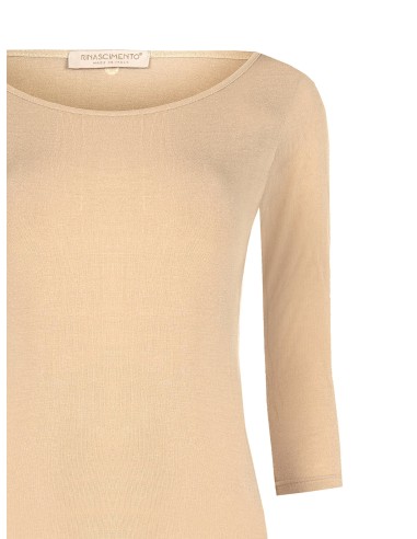 T-shirt ajusté en viscose ultralégère à manches 3/4 Rinascimento