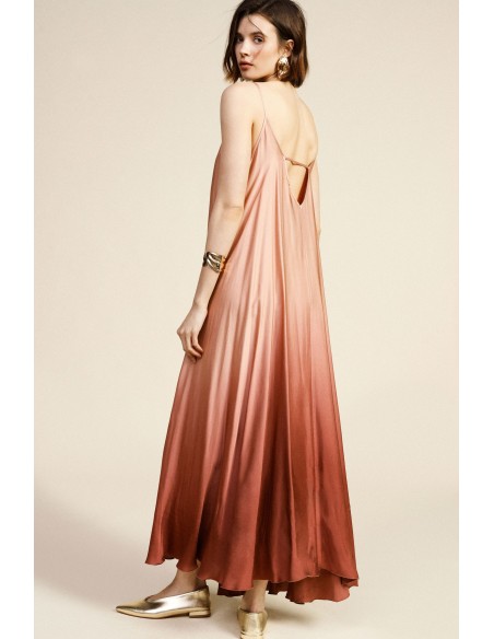 Robe longue avec bretelles et décolleté en V ombré Dixie