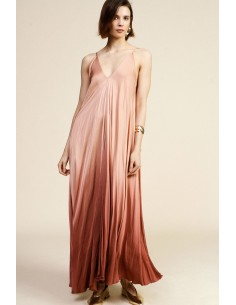 Robe longue avec bretelles et décolleté en V ombré Dixie
