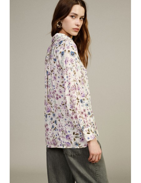 Dixie-blouse met bloemenprint en lange mouwen