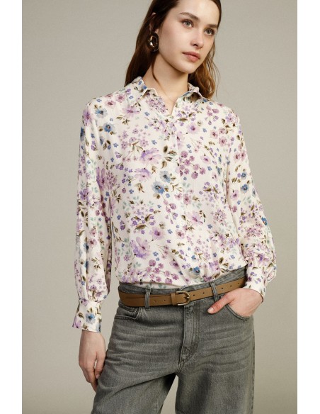 Chemise à imprimé floral et manches longues Dixie