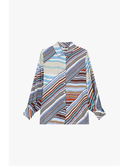 Chemise rayée multicolore à manches longues Dixie