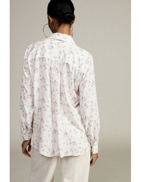 Dixie overhemd met bloemenprint, klassieke kraag en lange mouwen