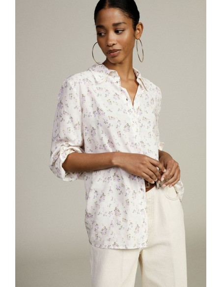 Chemise à imprimé floral, col classique, manches longues Dixie