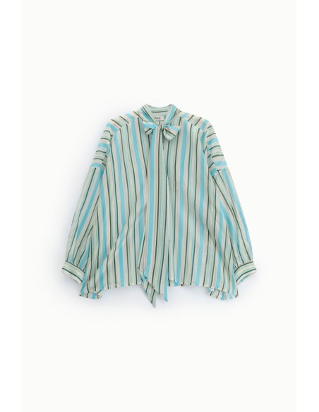 Chemise rayée avec nœud et manches longues Dixie