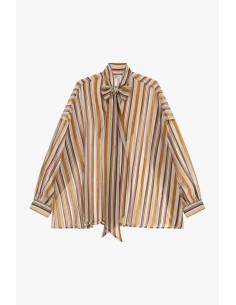 Chemise rayée avec nœud et manches longues Dixie