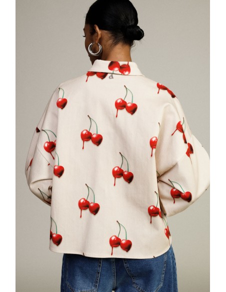Chemise à manches longues imprimée cerise Dixie