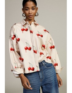 Chemise à manches longues imprimée cerise Dixie