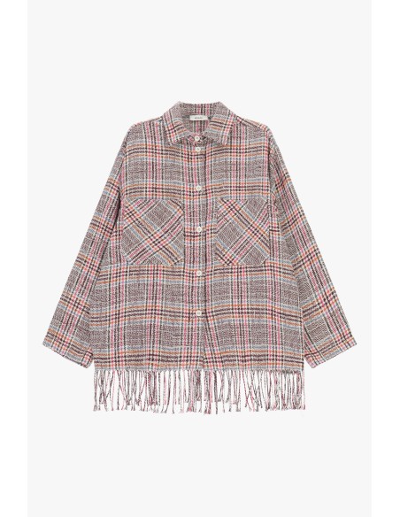 Shirt met franjes en bedrukte borstzakken van Dixie