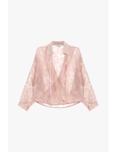 Chemise croisée en jacquard à manches larges Dixie 2