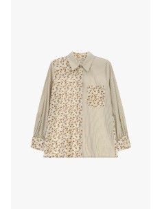 Chemisier à motif floral et rayures avec poche frontale Dixie
